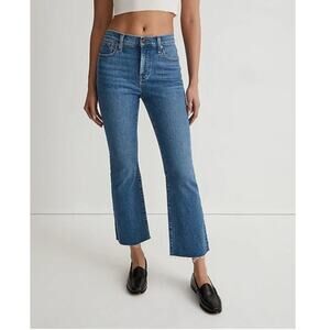 Madewell Mid-Rise Kick Out Jeans Women 28 Petite Cropped Raw Hem Normcore Casual